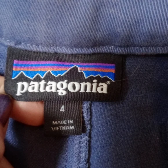 Patagonia Blue Slim Straight Pants Organic Cotton Stretch Size 4 - Picture 5 of 14